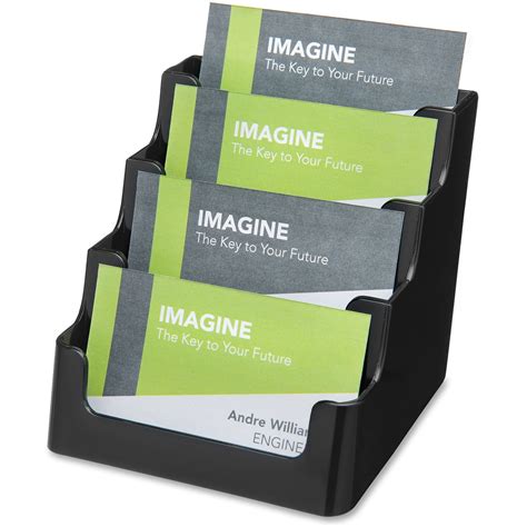 4 compartment business card holder